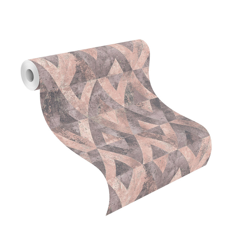 Rouleau de papier peint patiné L 33 pi x l 20,5 po Anneke, Framboise