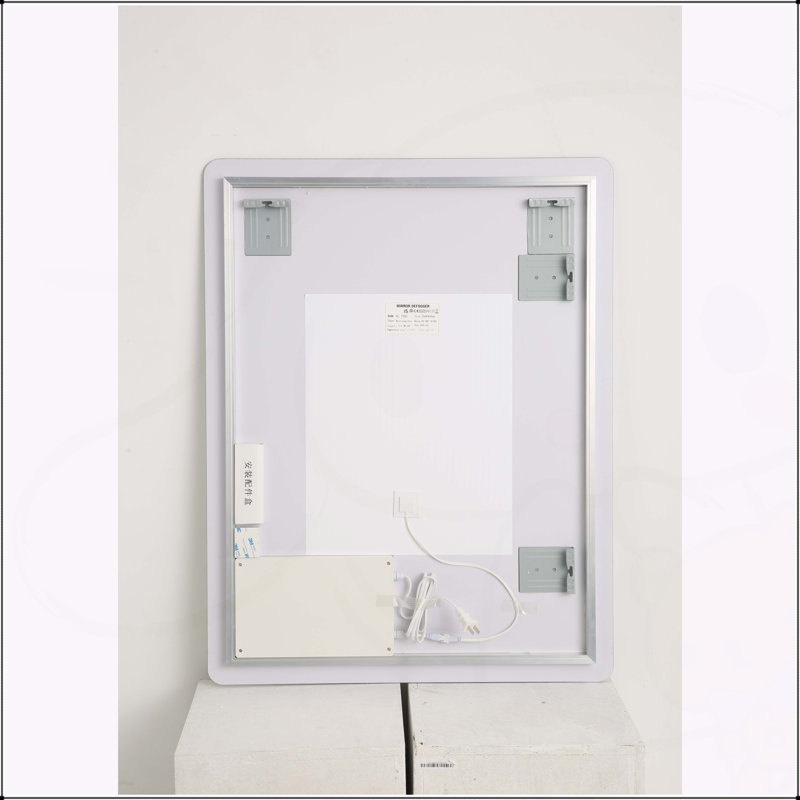 Miroir de salle de bain illuminé avec lumières DEL à double face et fonction antibuée, miroir de meuble-lavabo mural avec couleurs et niveaux de gradation réglables, orientation horizontale / verticale
