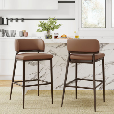 Tabouret de bar en métal et en cuir