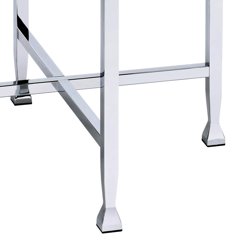 Table de bout contemporaine en chêne blanc avec détails décoratifs et espace