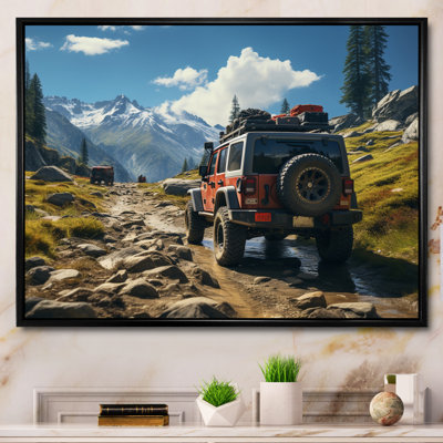 Jeep rouge au parc national de Yosemite