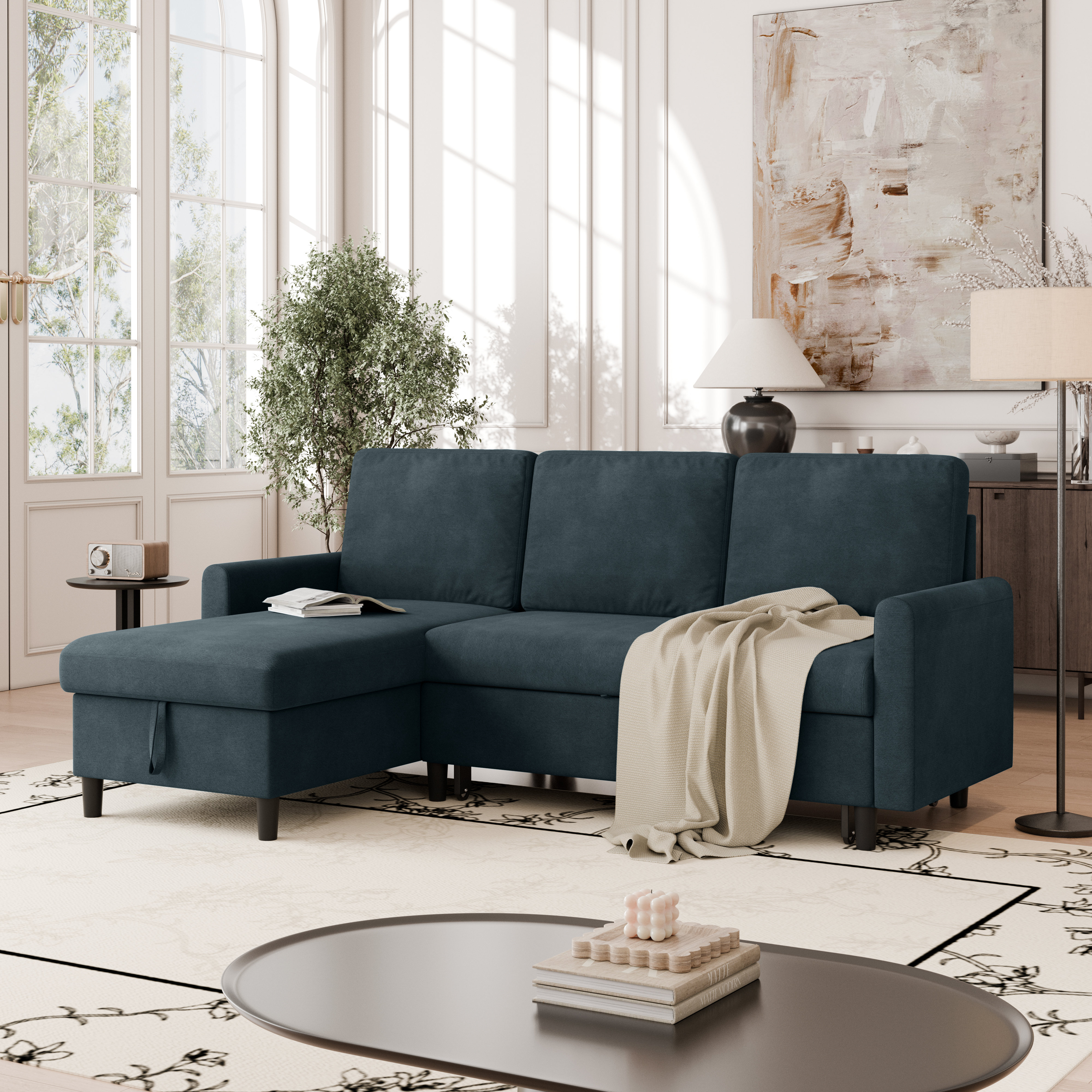 Ebern Designs 77.2" Upholstered Sleeper Sofa Bed Couch & Reviews | Wayfair