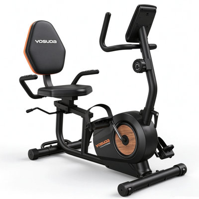 Vélo d'exercice allongé FED Fitness Yosuda Series RE2, capacité de 350 lb, 16 niveaux de résistance, moniteur ACL pour utilisation à domicile
