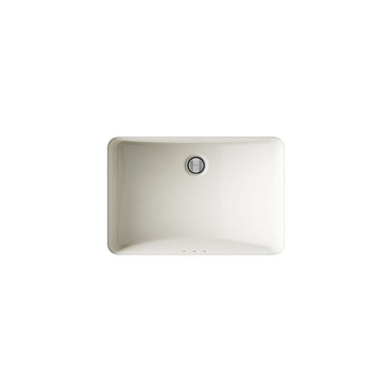 Ladena Vitreous China Rectangular Undermount Bathroom Sink, Biscuit