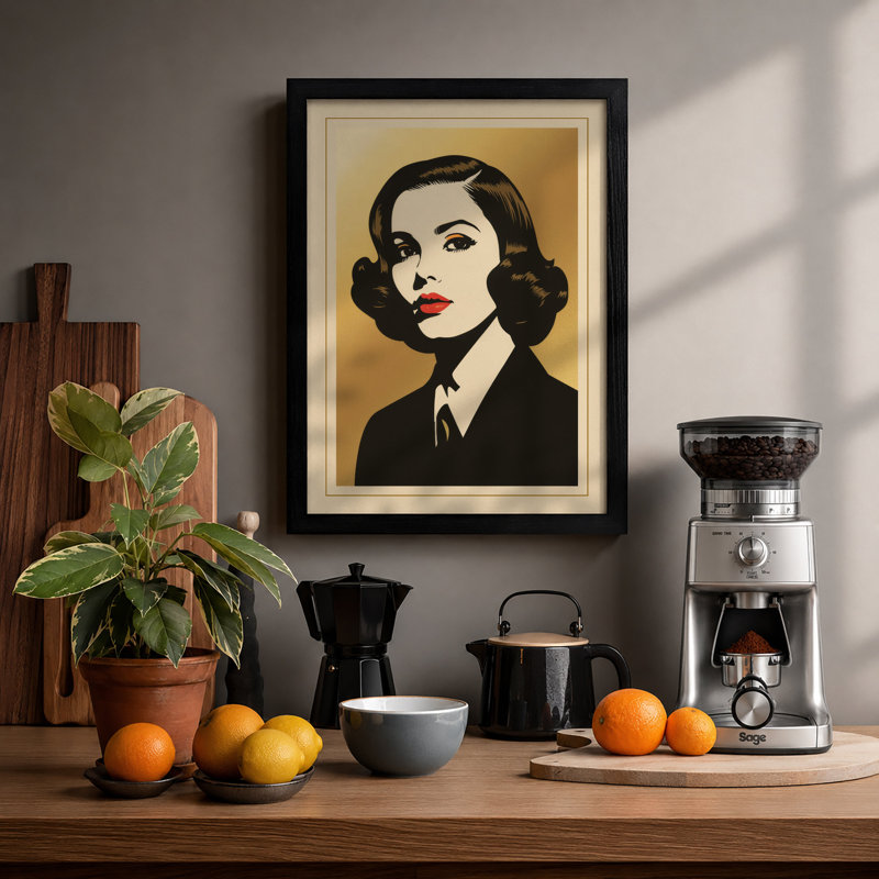 Woman In Gold Art Deco - Print, A1 - 84.1 x 59.4 cm, Black