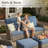 Adams 9- Person Outdoor Wicker Patio Sofa Seating Group With Swivel Rocking Chairs, Ottomans And Cushions-697585618-697585620