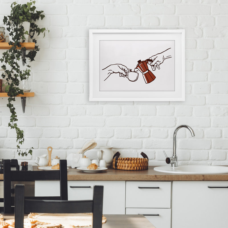 Création de café parodie classique, reproduction sous verre, conception de Tobe Fonseca, H 14 po x l 20 po