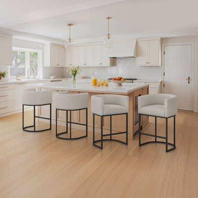 Modern Upholstered Counter Stool with Metal Frame
