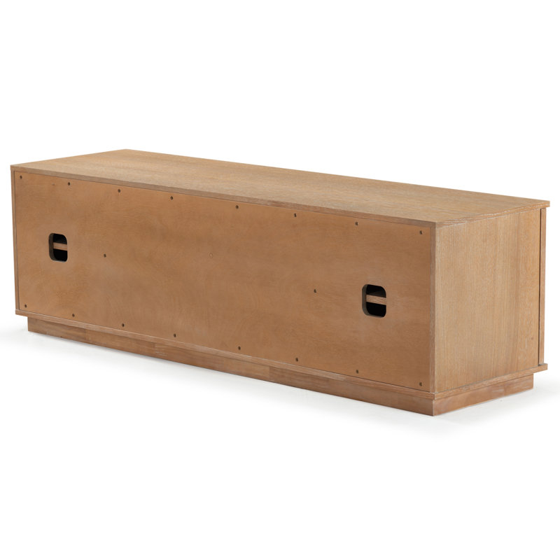 Patty 4 Door Wood Media Stand, Natural