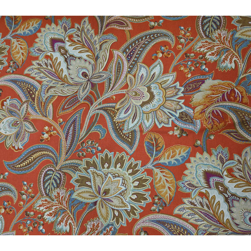 Valdosta Cotton Blend Floral Scalloped Window Valance, Pompeii