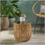 Arias Boho Rattan Side Table with Tempered Glass Top and Durable Metal Frame for Outdoor Use-600314802