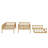 Twin-Sized Triple-Decker Rubber Wood Bunk Bed, Complete With Ladders And Guardrails-1723341389