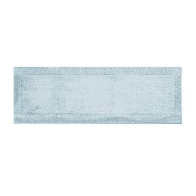 100% Cotton Tufted 3000 GSM Reversible Bath Rug Blue 24X72"