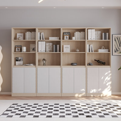 71" H X 94.5" W Kitchen Pantry With 2 Doors and 3 Open Shelf, 4 PCS