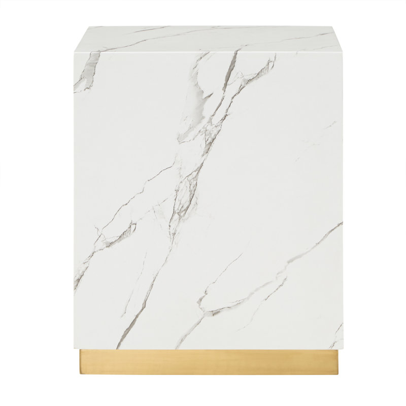 Roman End Table, White