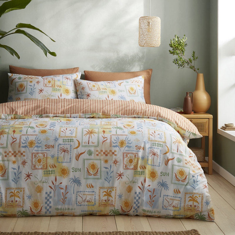 Soleil Cotton Blend Floral Duvet Cover Set, Single