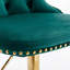 Tabouret de bar pivotant en velours doré épais réglable de 27 à 35 po, tabouret de bar moderne 2 pièces-1347306258