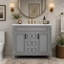Meuble-lavabo moderne de 91 cm (36 po) avec lavabo et 2 portes à fermeture en douceur, solution de rangement élégante pour toute salle de bain-305889746-305889749