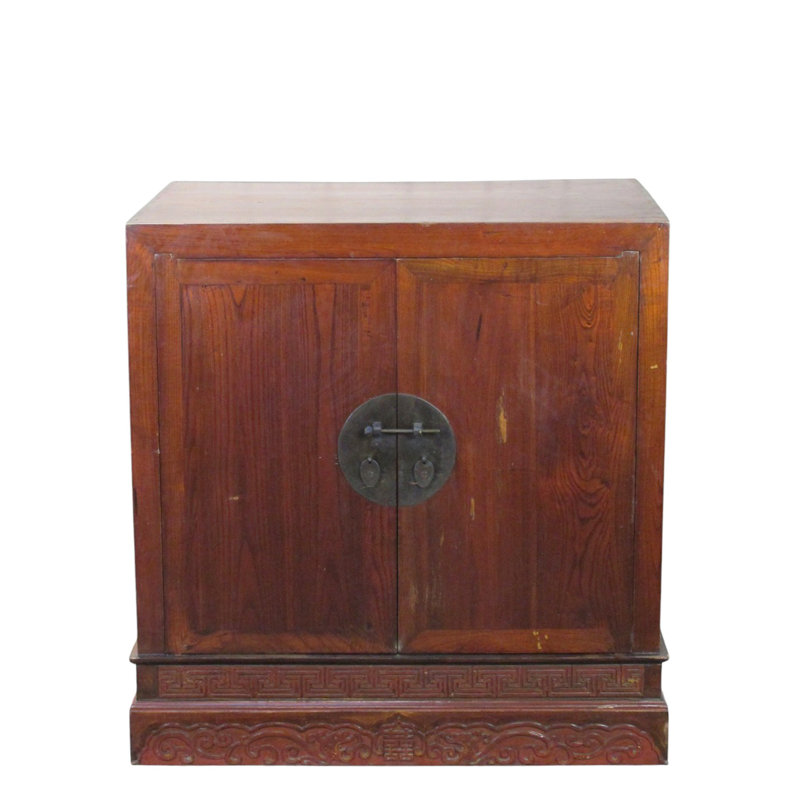 Ancient Chinese Elm Lacquered Cabinet