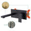Robinet mural pour lavabo ou baignoire, robinet à poignée simple en laiton 2 trous inclus, noir mat