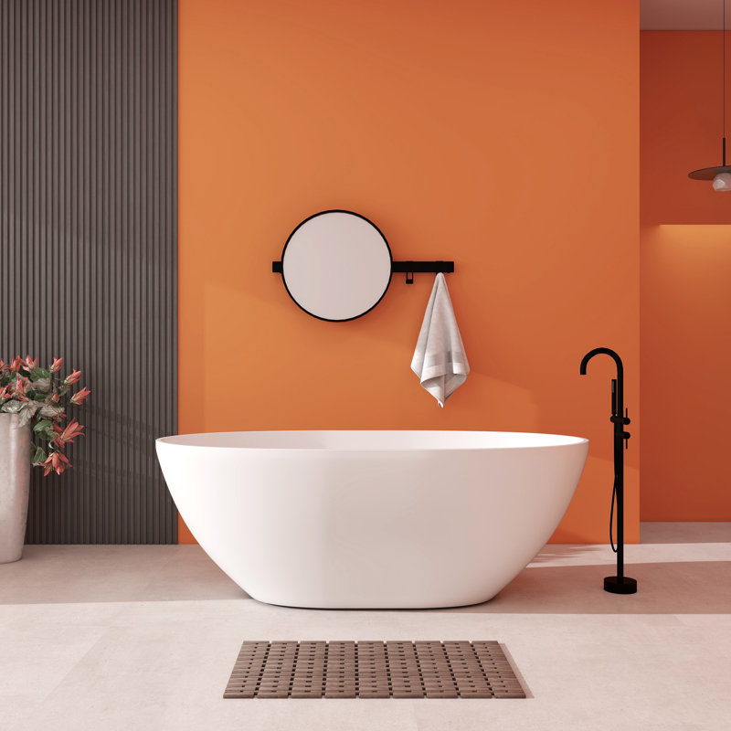 Baignoire de trempage autoportante de 61 po x 30 po, Blanc