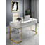 Bureau incurvé de style moderne avec tiroirs de rangement, convenant à un usage personnel