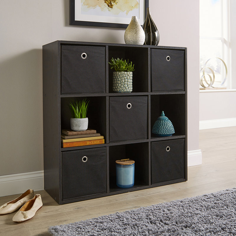 Stenberg 90cm H x 90cm W Cube Bookcase, Black