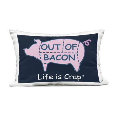 Coussin d'extérieur imprimé Stupell Industries par Out of Bacon par LIC