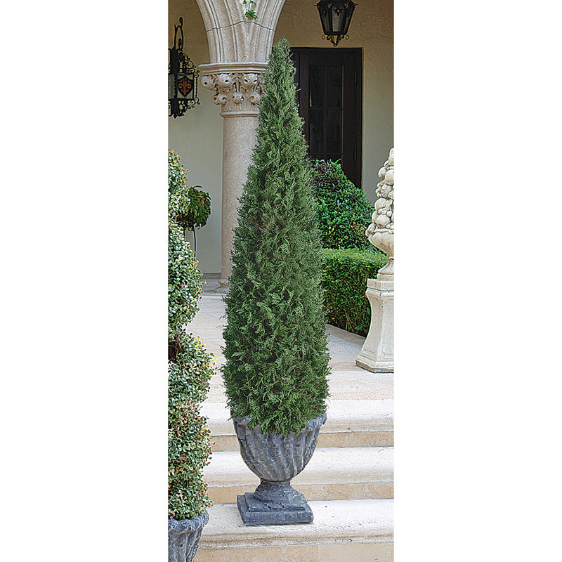 Topiaire de buisson artificiel avec urne, H 48 po x l 11 po x P 11 po