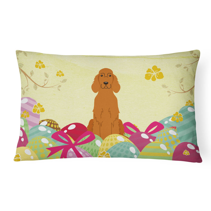 Easter Eggs Outdoor Throw Pillow