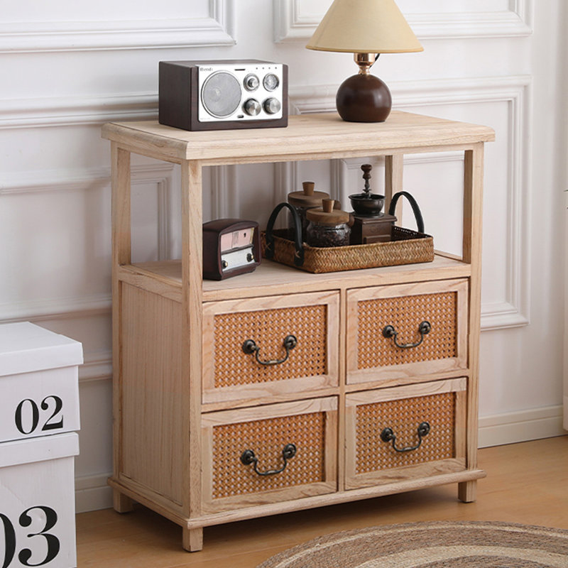 Buffet en bois massif et rotin Burlywood, Burlywood