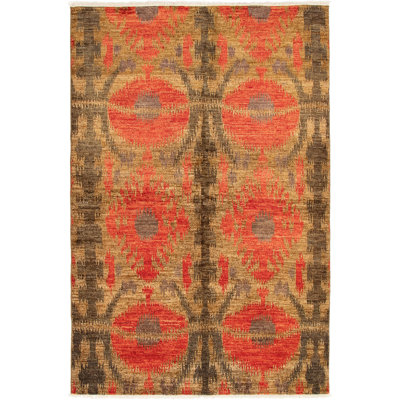 Tapis zone en laine foncée 5 pi 10 po x 8 po noué la 2010 shalimar one-of-kind à main Céline