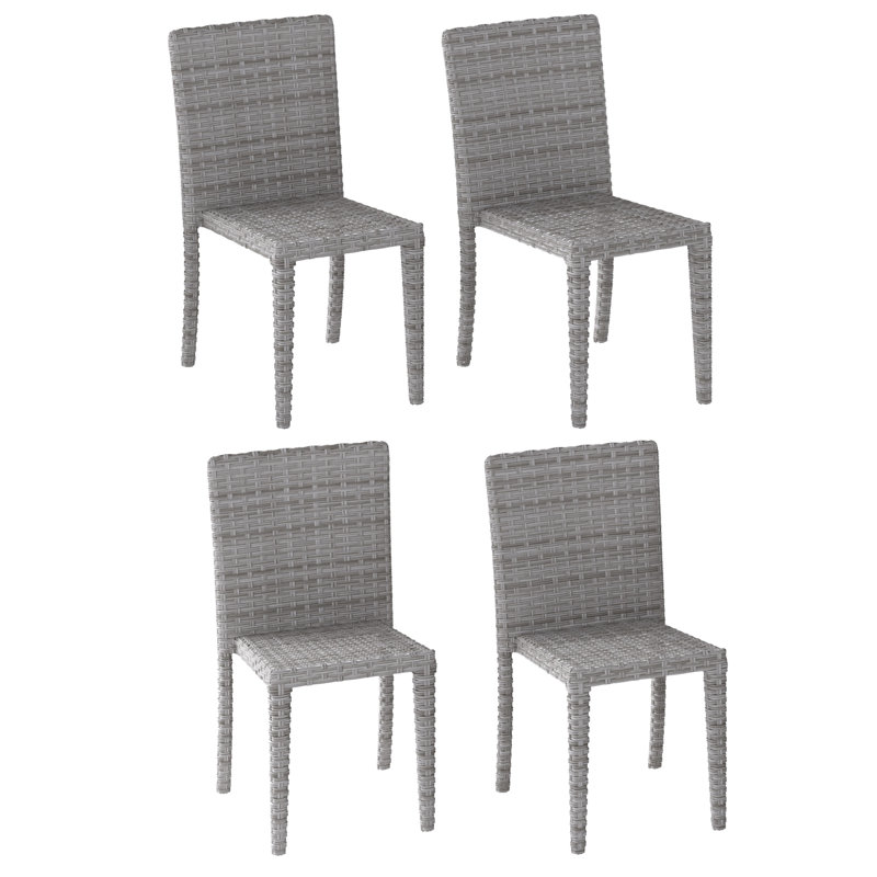 Chaise de patio empilable Killingworth, Tissage mélangé gris