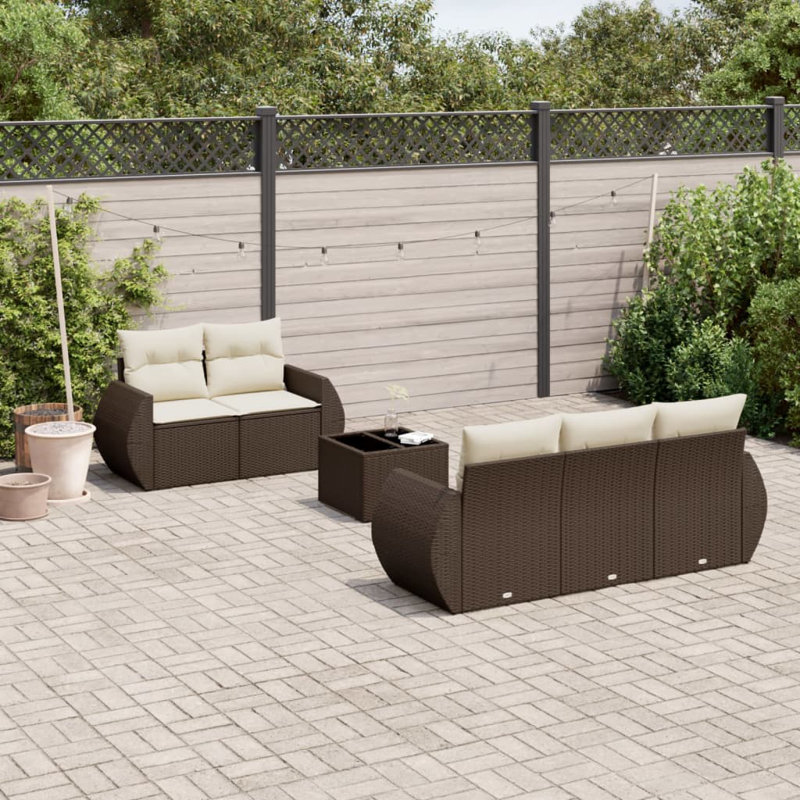 Garden Sofa Set Brown, Cream White