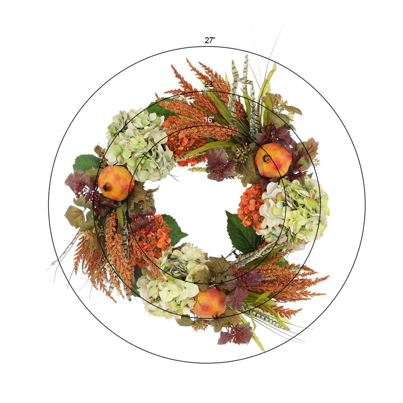 23" Heather and Hydrangea Wreath