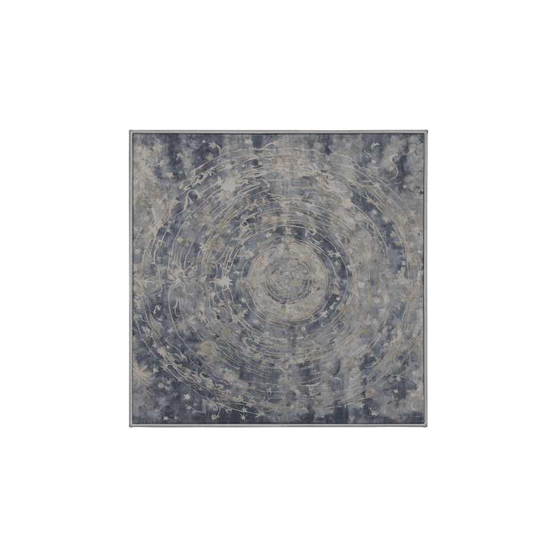 Tapis gris soyeux et moelleux, Carré 7 pi
