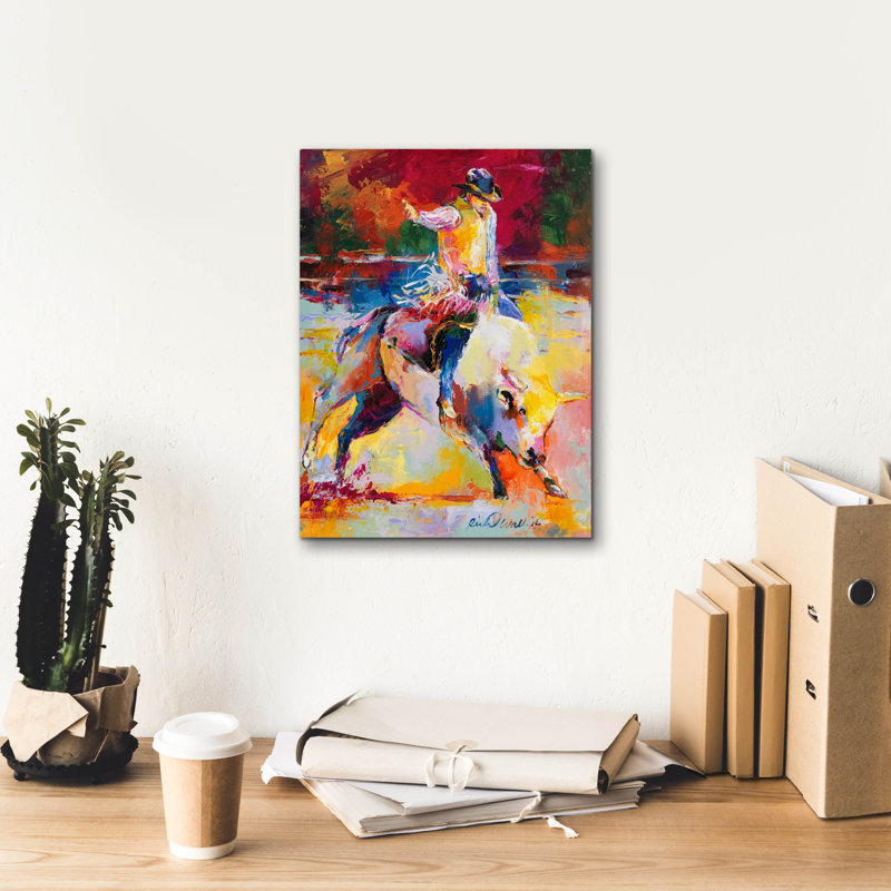 «Alcode Hill®« Rodeo »par Richard Wallich, art mural sur toile, H 16 po x l 12 po