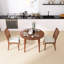 Ensemble de table de salle à manger 3 pièces pour 2 personnes, 1 table de salle à manger pliante en bois, 2 chaises rembourrées à support ergonomique-49811769