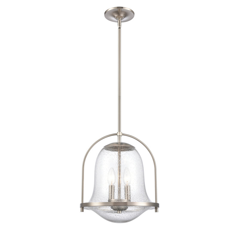Luminaire suspendu 2 lumières de connexion 12 "- nickel satiné