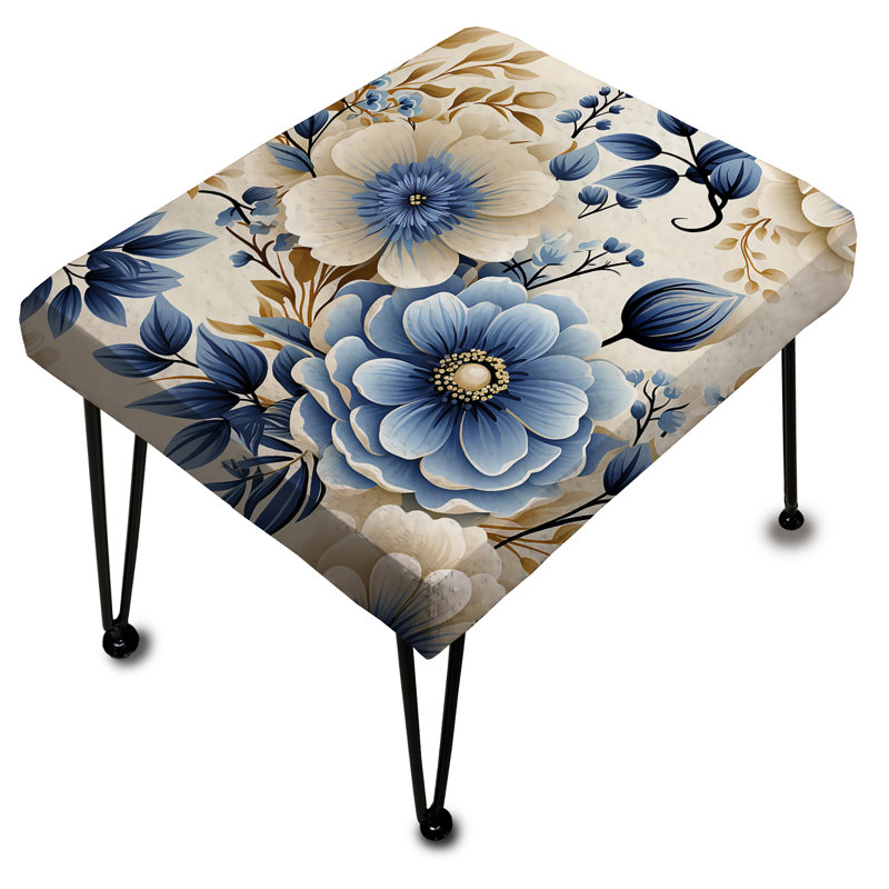 Bouquet d'harmonie classique bleu - repose-pieds rectangulaire floral