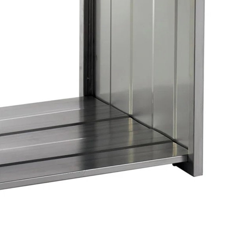 Vance 21,6 po Table de bout carrée en bois massif argentée et noire peinte à la main avec structure en métal