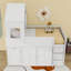 Lit mezzanine simple en bois avec toit et bureau-609891425