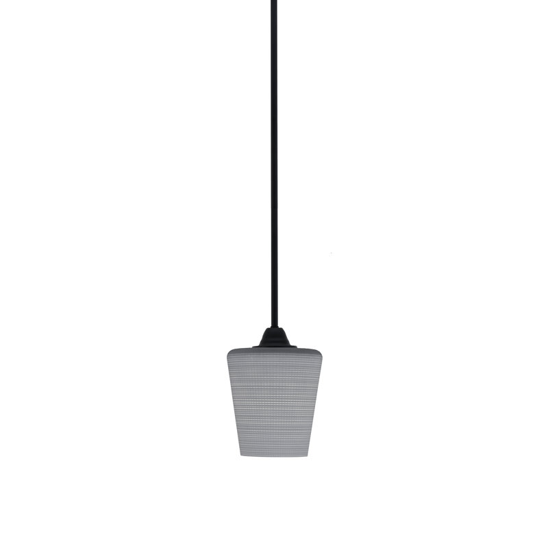 Luminaire suspendu avec tige en verre 6 po Achen Paramount, Gris, Nickel brossé