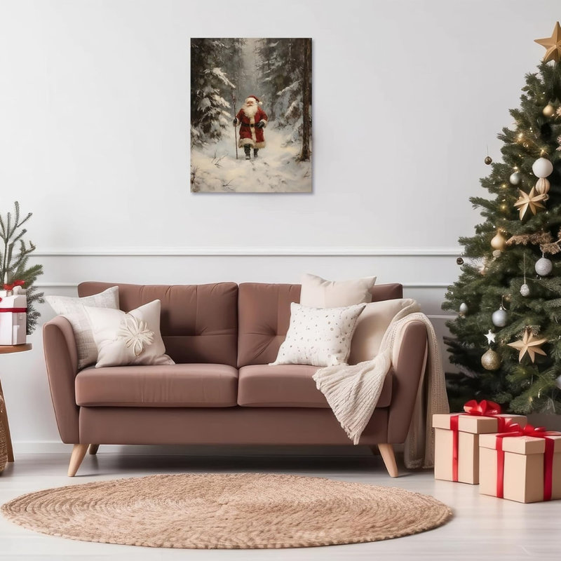 Art mural rétro sur toile de Noël rétro 16 po x 20 po
