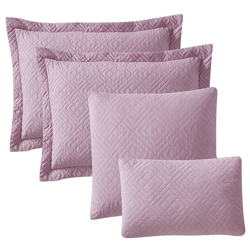 Ensemble de courtepointe réversible en microfibre Diamond Weave Premium, Courtepointe simple + 1 taie décorative standard
