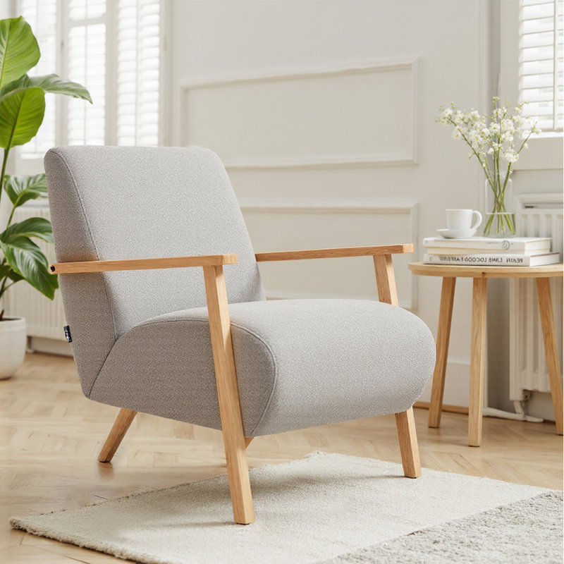 Upholstered Armchair, Chenille, 80cm H x 64cm W x 67cm D