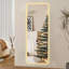 Miroir pleine grandeur avec corps de meuble-lavabo lumineux et miroir à DEL avec miroir mural de grande taille, coins arrondis, chambre à coucher, salon, vestiaire, hôtel