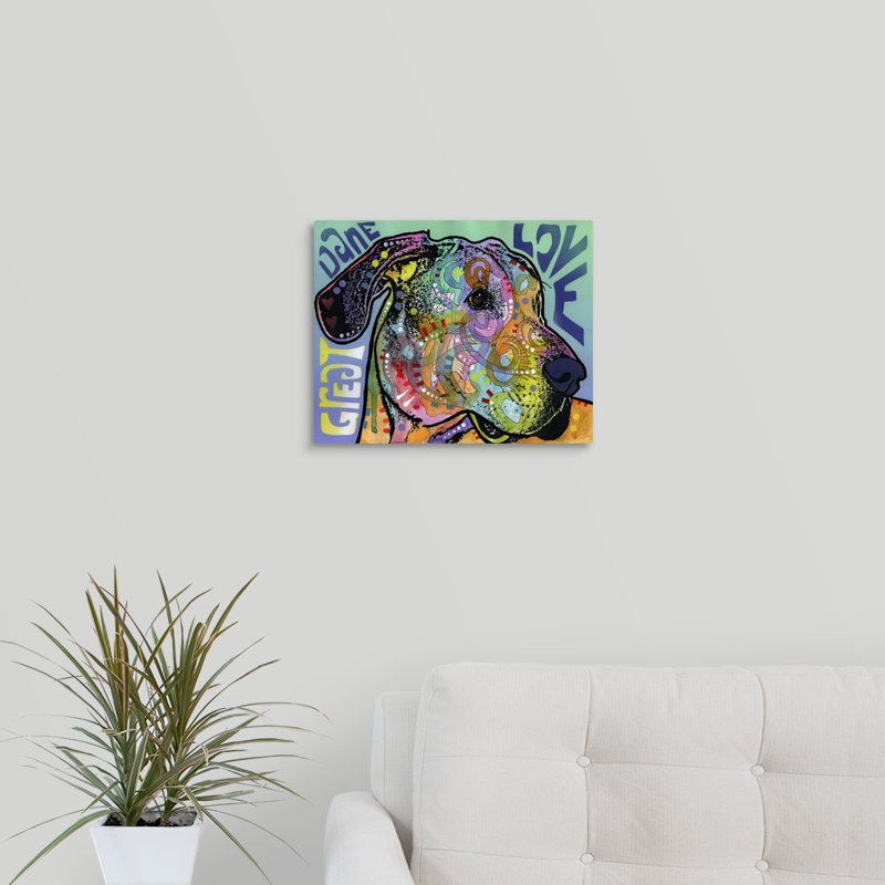 « great danois luv », impression, Toile, H 8 po x l 10 po x P 1,5 po