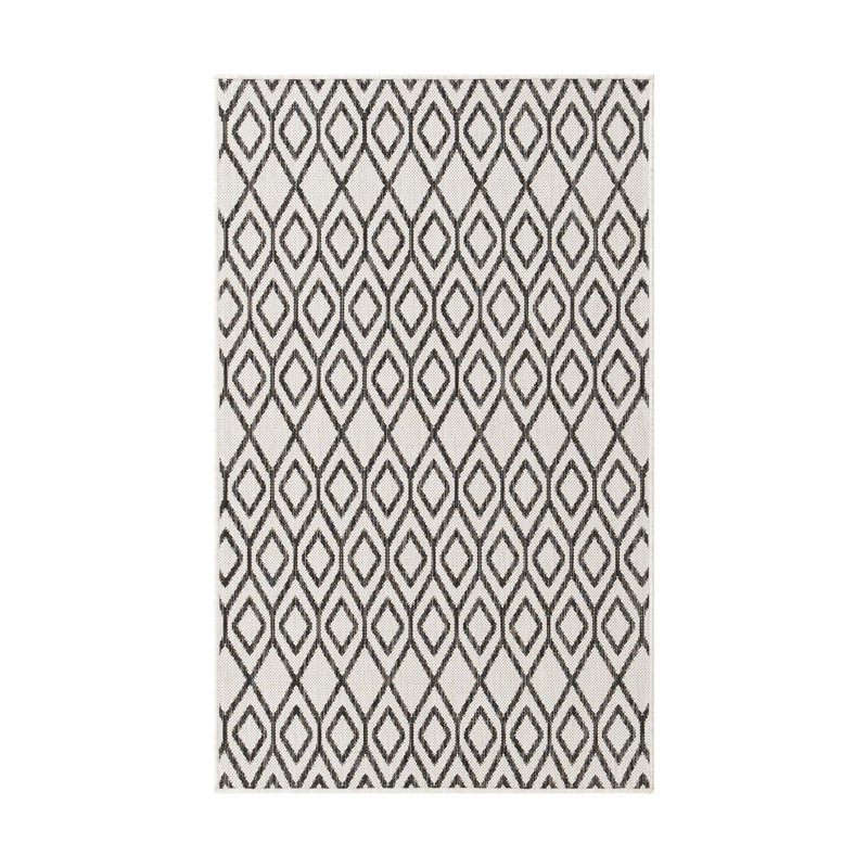 Tapis intérieur / extérieur Turks and Caicos, Ivoire ivoire, Rectangle 3 pi 1 po x 5 pi 3 po