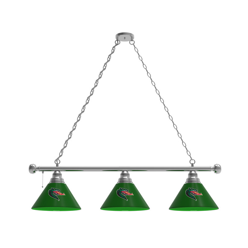 3 - Light Pool Table Lights Pendant, Chrome, UAB Blazers